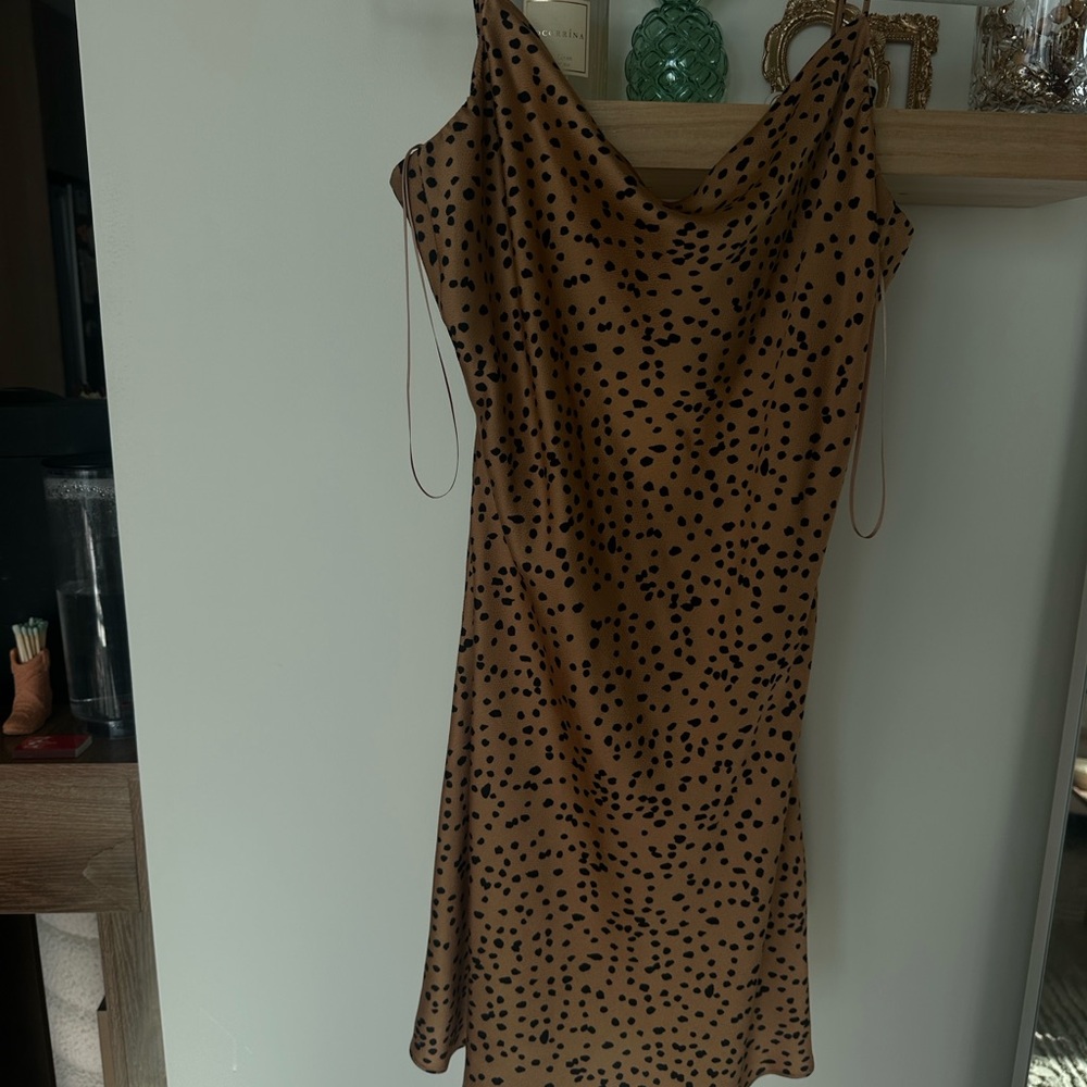 Cotton Candy Black and Brown Slip Mini Dress